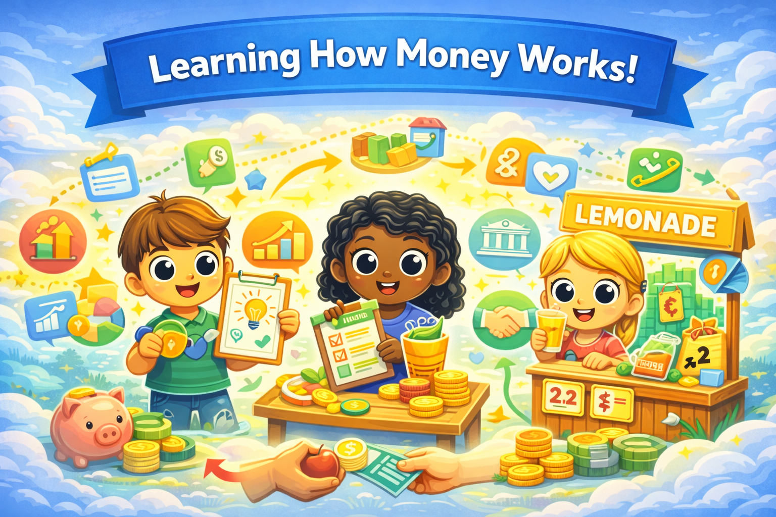 Illustrated hero image for the financial literacy curriculum